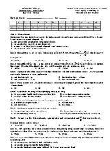 Đề kiểm tra 1 tiết môn Vật lý Lớp 11 - Mã đề 687 - Năm học 2019-2020 - Trường THPT Đông Anh
